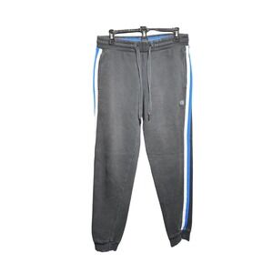 Calvin Klein Men's Black Athletic Jogger Sweatpants with Blue Stripe